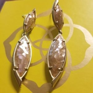 Brown Mother of Pearl Crackle Maisey Earrings